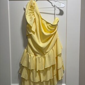 SHEIN yellow one shoulder